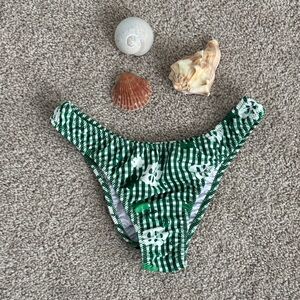 Loleia Green Gingham Floral Bikini Bottom